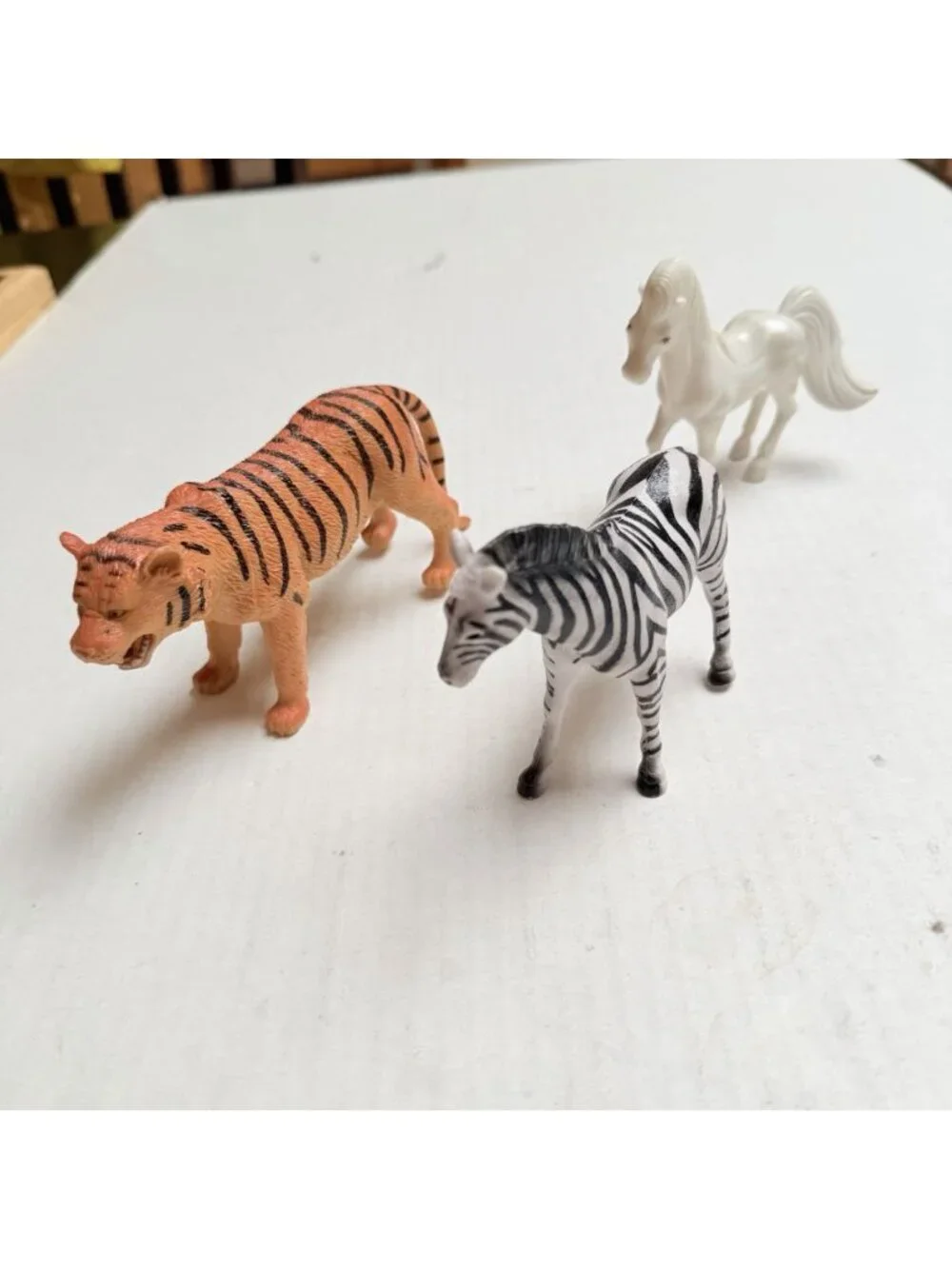 Vintage Jungle Animal Toys Horse Tiger Zebra Kids Gift